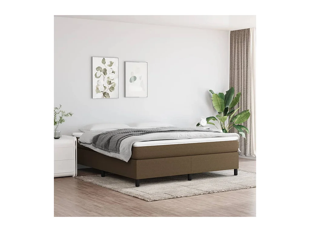 Estructura de cama box spring tela marrón 160x200 cm