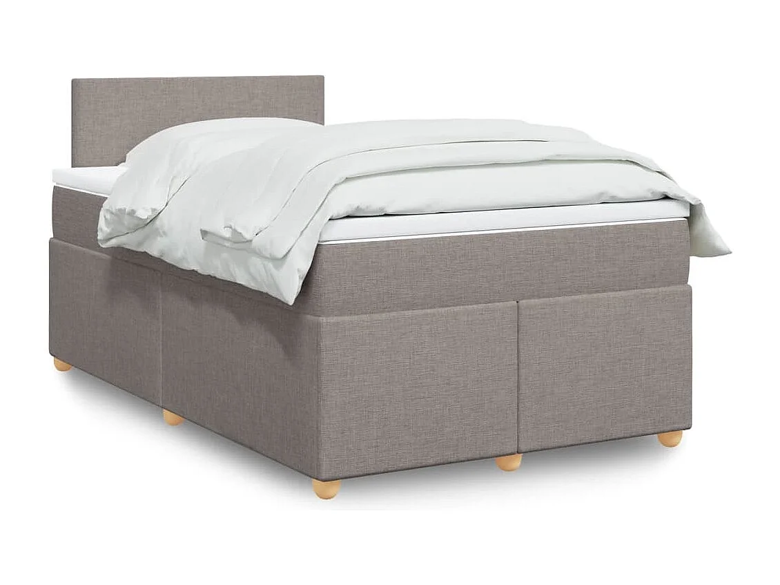 Sommier à lattes de lit avec matelas Taupe 120x200 cm Tissu