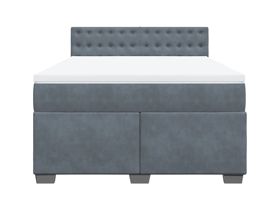 Sommier à lattes de lit et matelas Gris foncé 160x200cm Velours