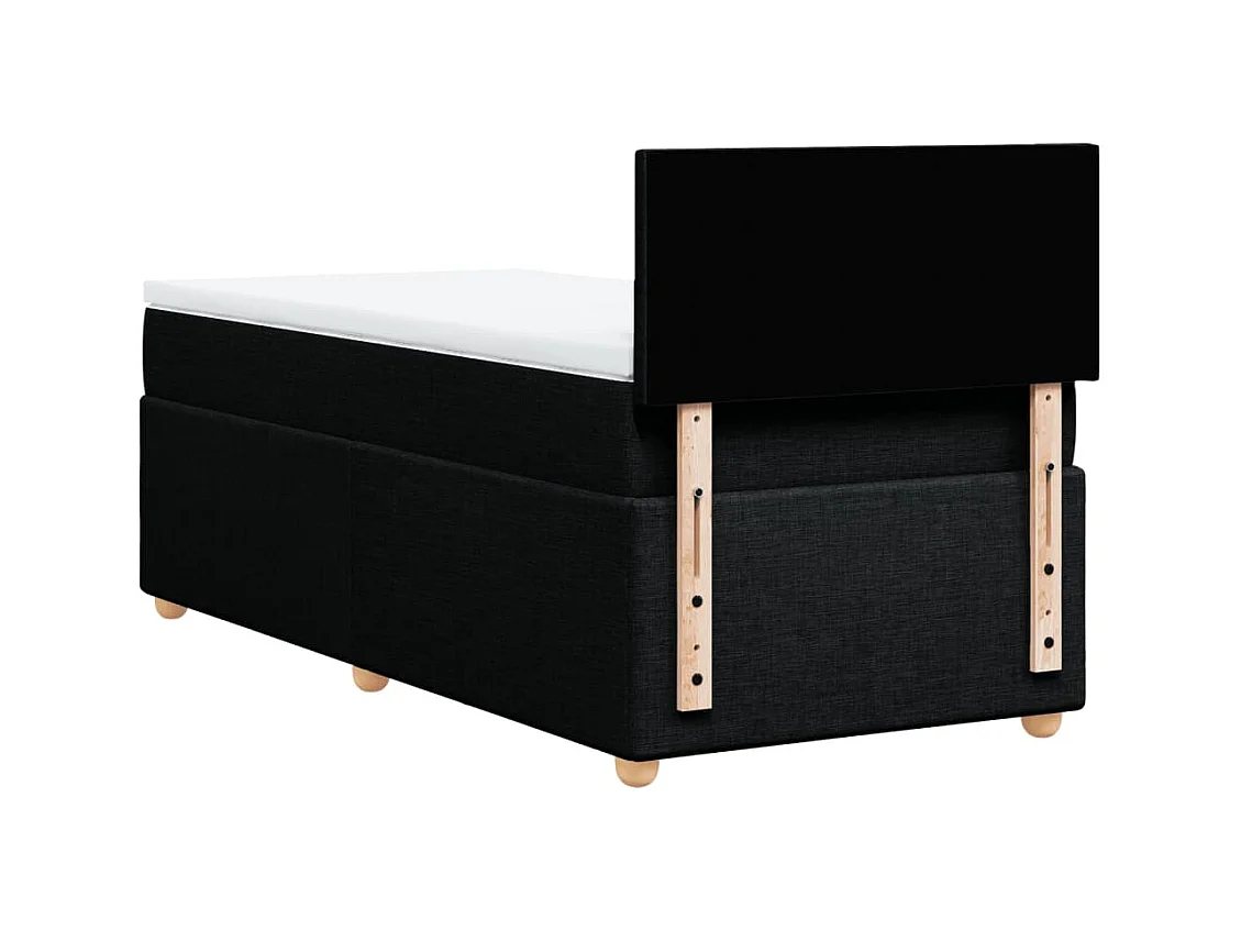 Cama box spring con colchón tela negro 100x200 cm