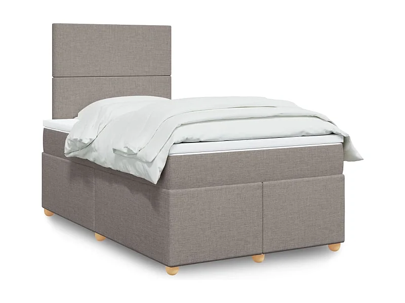 Sommier à lattes de lit avec matelas Taupe 120x200 cm Tissu