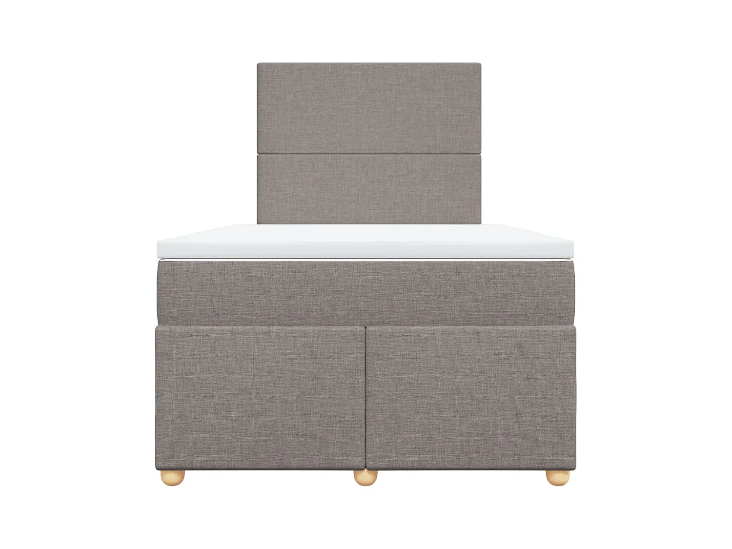 Cama box spring con colchón tela gris taupe 120x200 cm