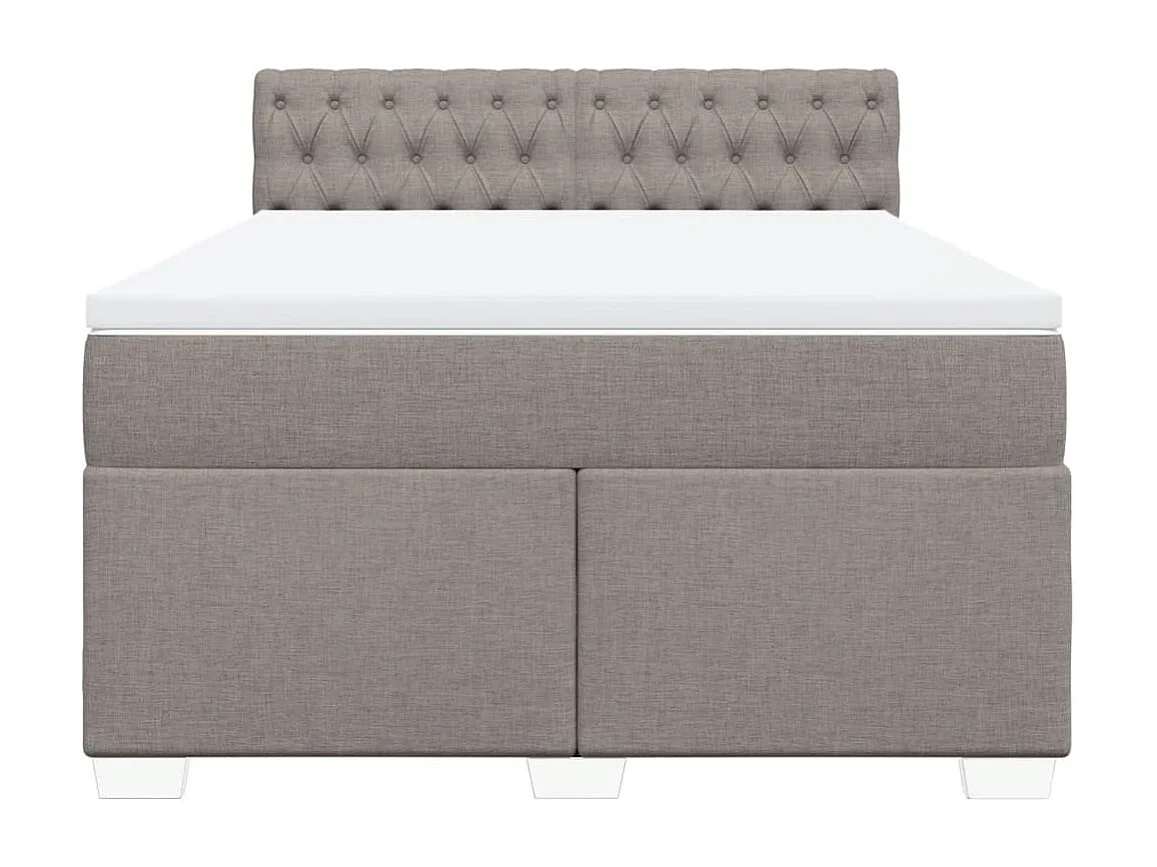 Sommier à lattes de lit avec matelas Taupe 140x200 cm Tissu