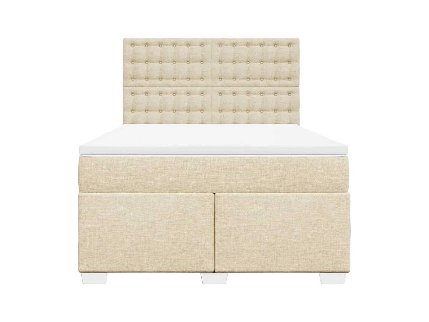 Sommier à lattes de lit avec matelas Crème 140x200 cm Tissu