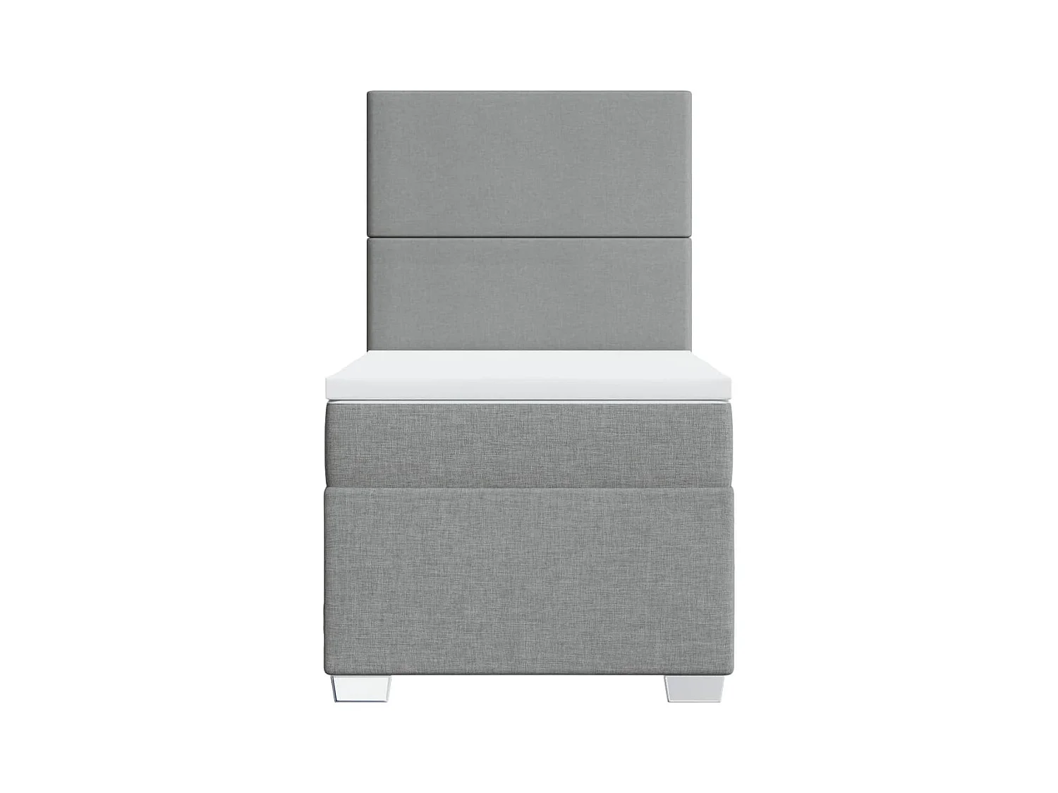 Sommier à lattes de lit avec matelas Gris clair 90x200 cm Tissu