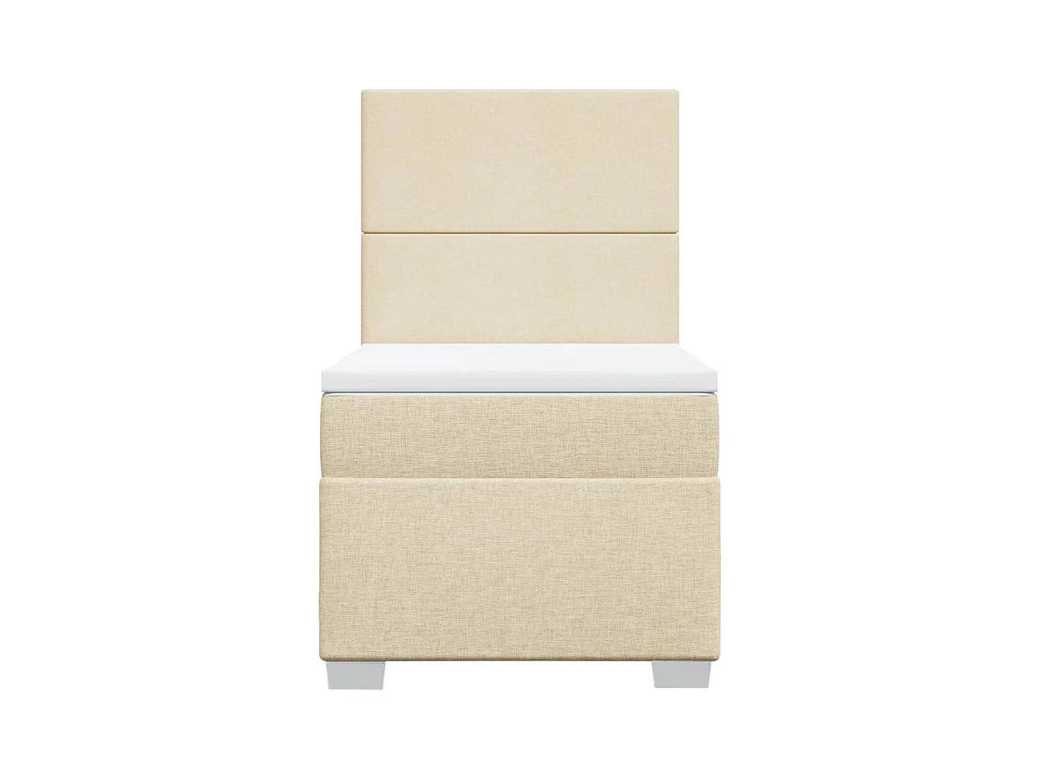 Sommier à lattes de lit avec matelas Crème 80x200 cm Tissu