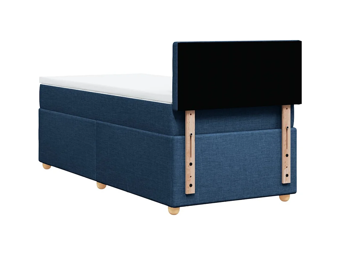 Cama com molas/colchão 90x190 cm tecido azul