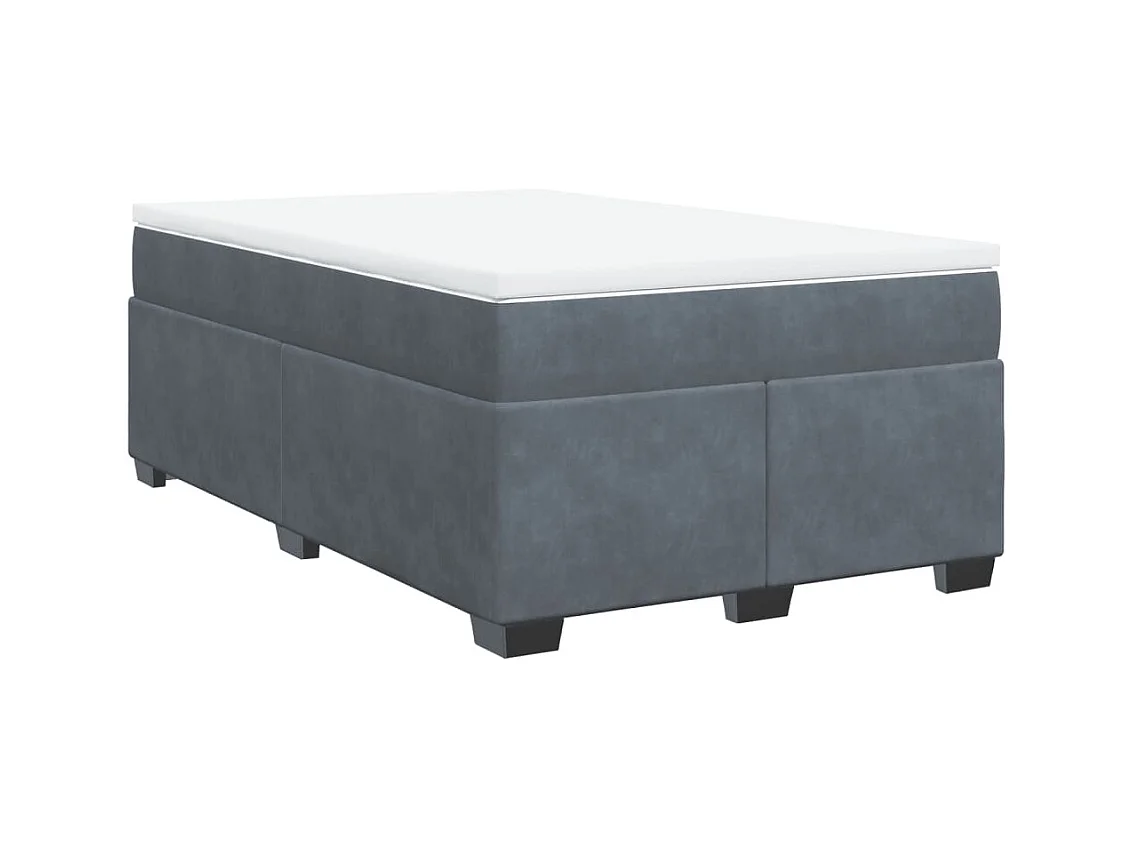 Sommier à lattes de lit et matelas Gris foncé 120x200cm Velours