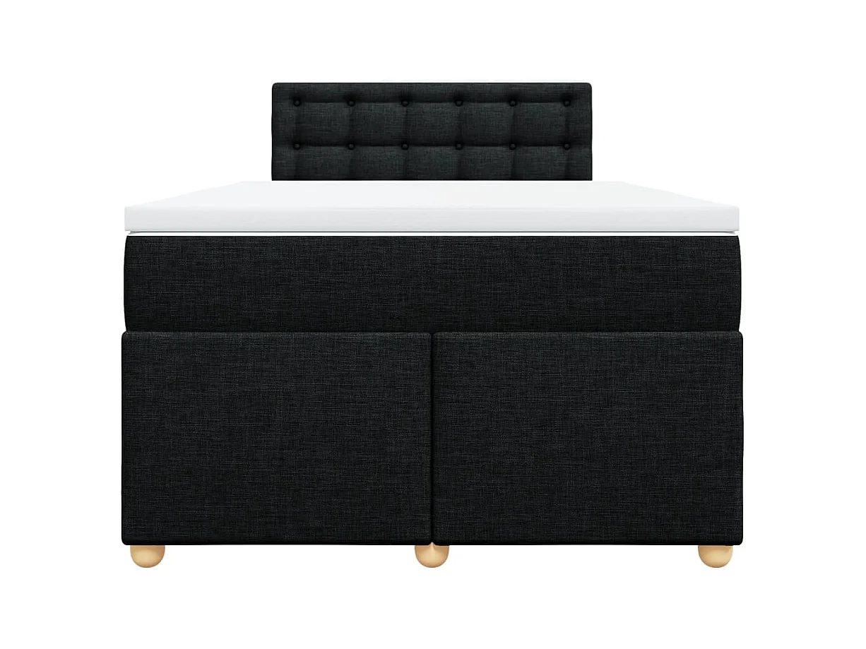 Sommier à lattes de lit avec matelas Noir 120x200 cm Tissu