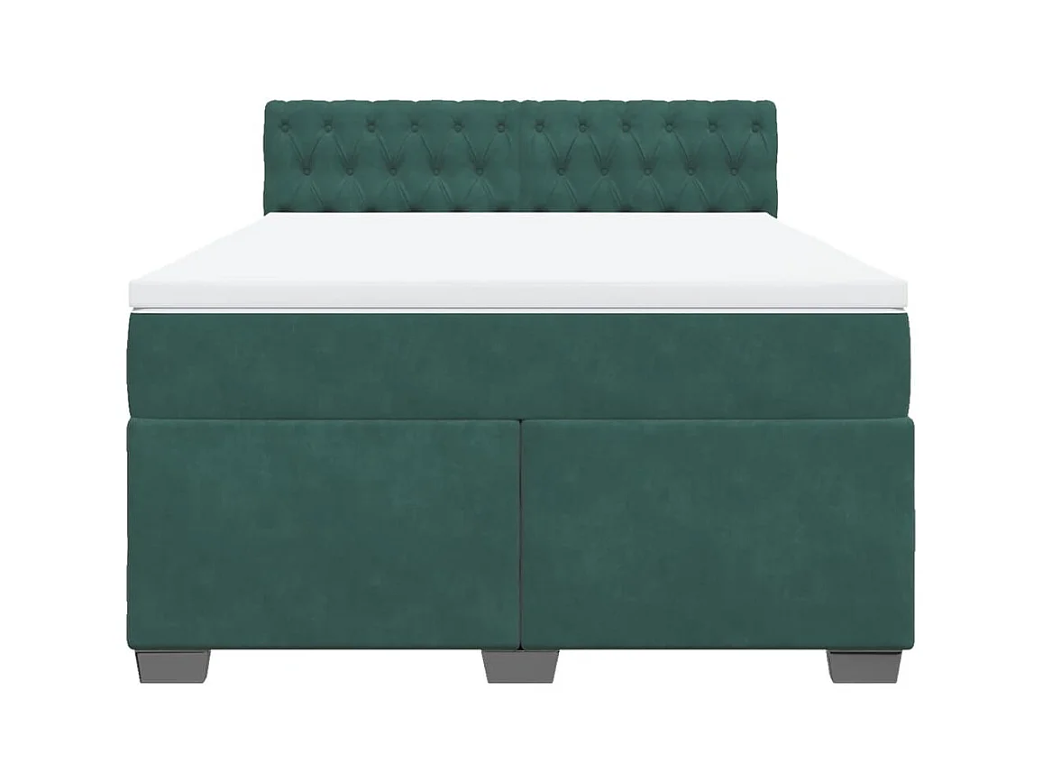 Sommier à lattes de lit et matelas Vert foncé 160x200cm Velours