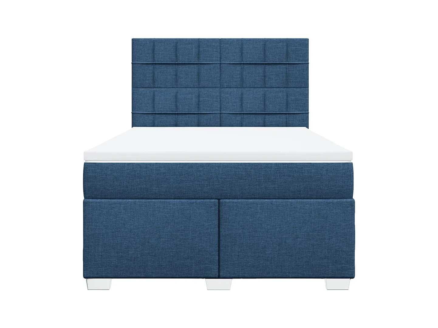 Sommier à lattes de lit avec matelas Bleu 140x200 cm Tissu