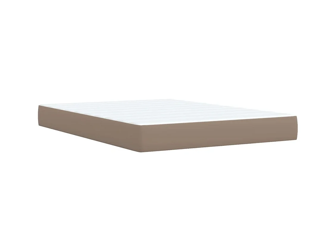 Cama com molas/colchão 140x190 cm couro artificial cappuccino