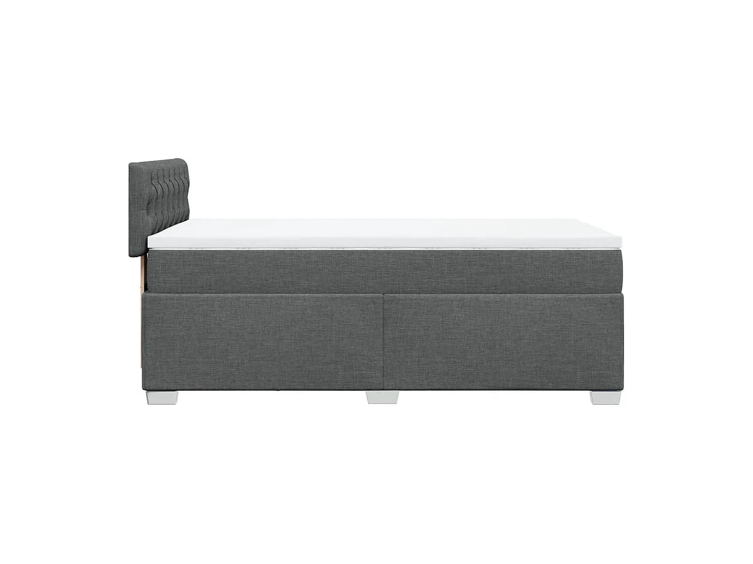 Sommier à lattes de lit avec matelas Gris foncé 80x200 cm Tissu