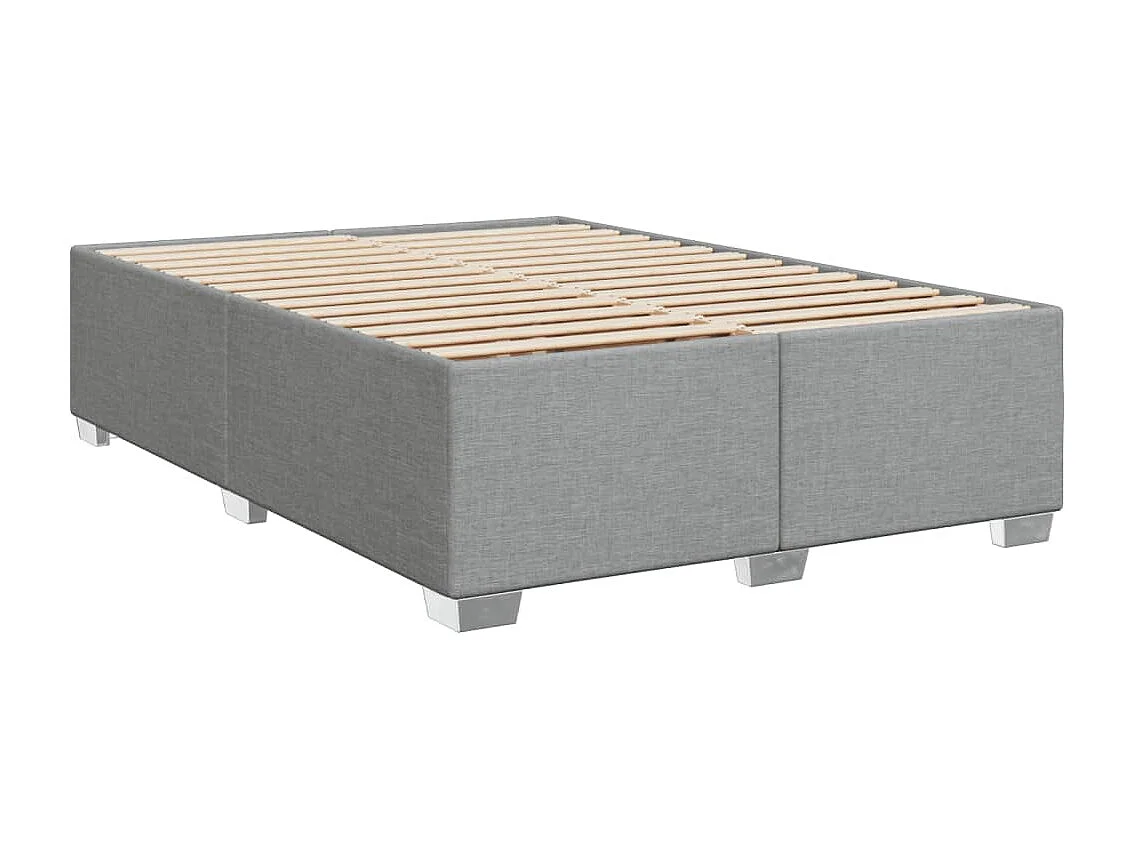Cama box spring con colchón tela gris claro 140x190 cm