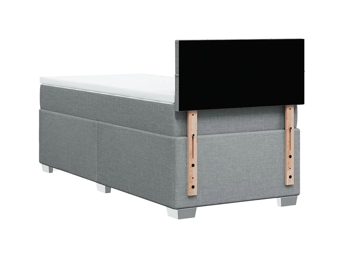 Sommier à lattes de lit avec matelas gris clair 80x200 cm tissu