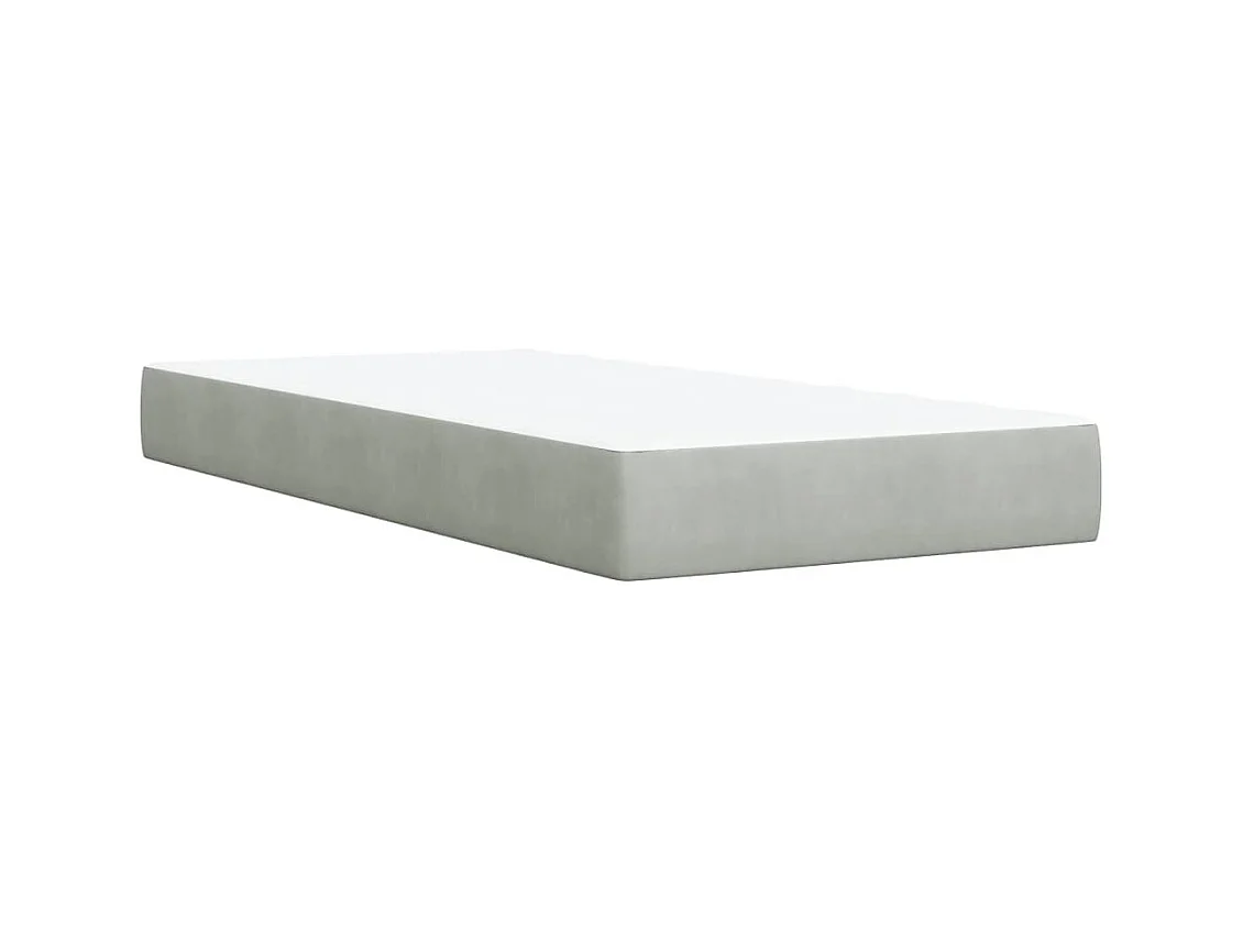Sommier à lattes de lit et matelas Gris clair 90x190 cm Velours