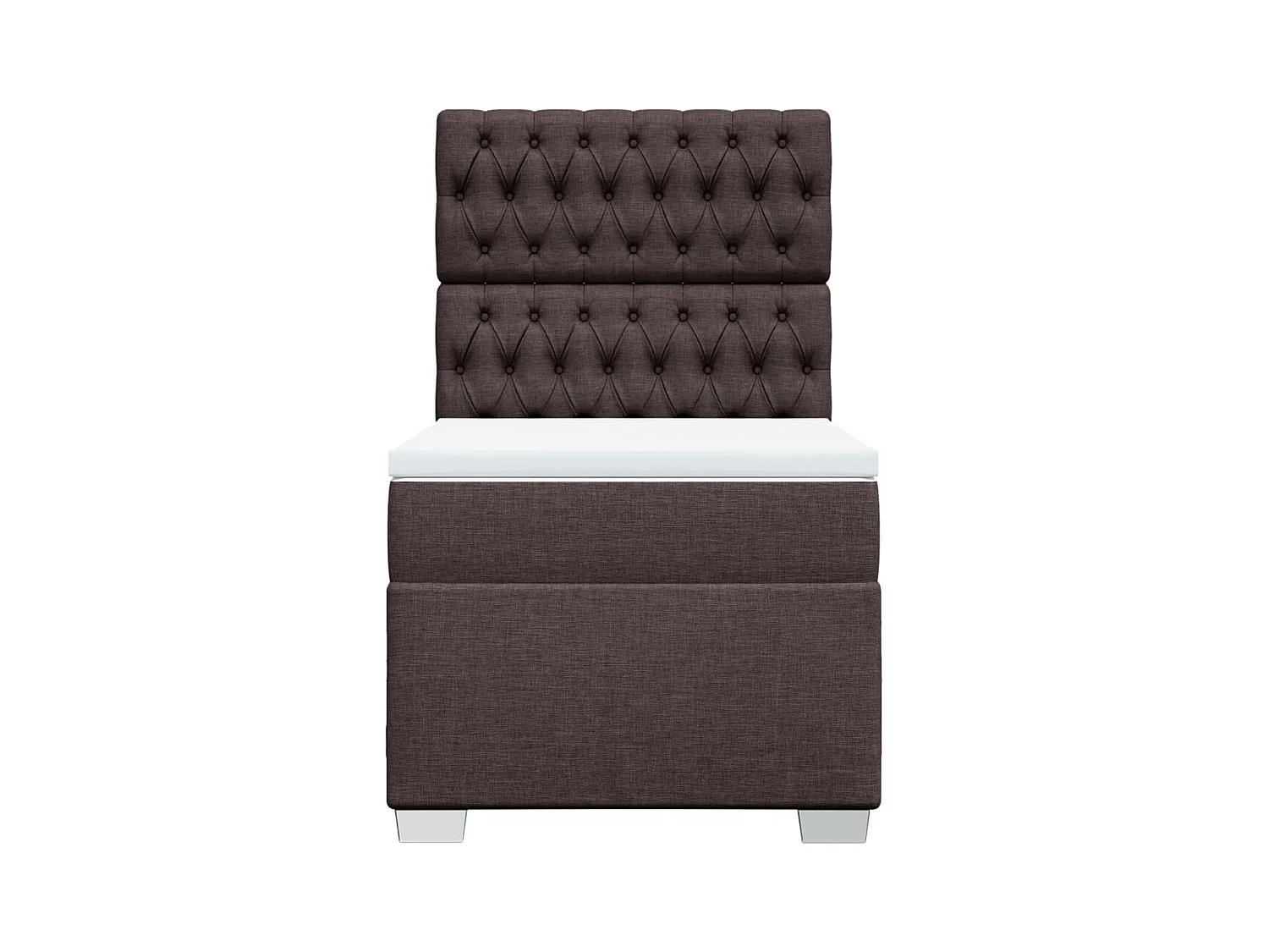 Cama com molas/colchão 100x200 cm tecido castanho-escuro