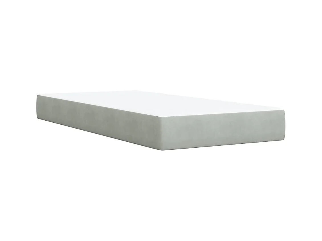 Sommier à lattes de lit et matelas Gris clair 90x200 cm Velours