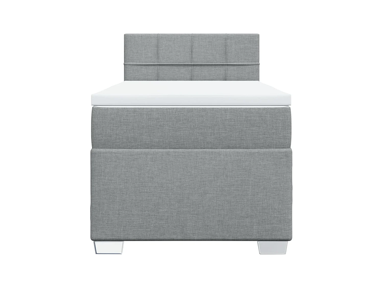 Sommier à lattes de lit avec matelas Gris clair 90x200 cm Tissu