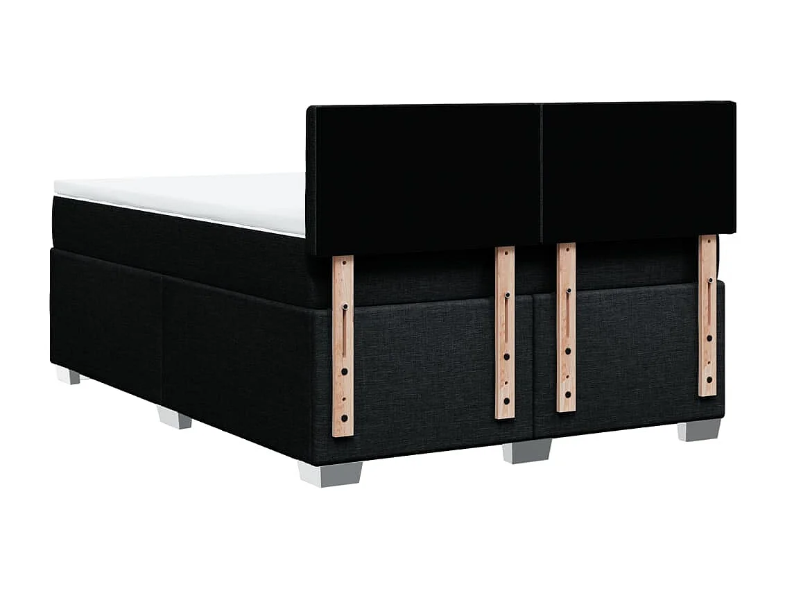 Sommier à lattes de lit avec matelas Noir 140x190 cm Tissu