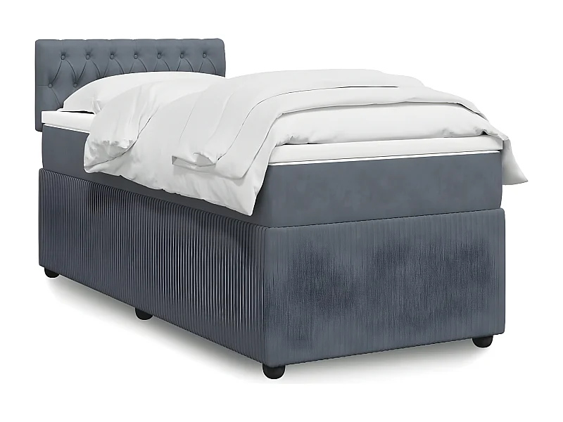 Sommier à lattes de lit avec matelas Gris foncé 100x200 cm