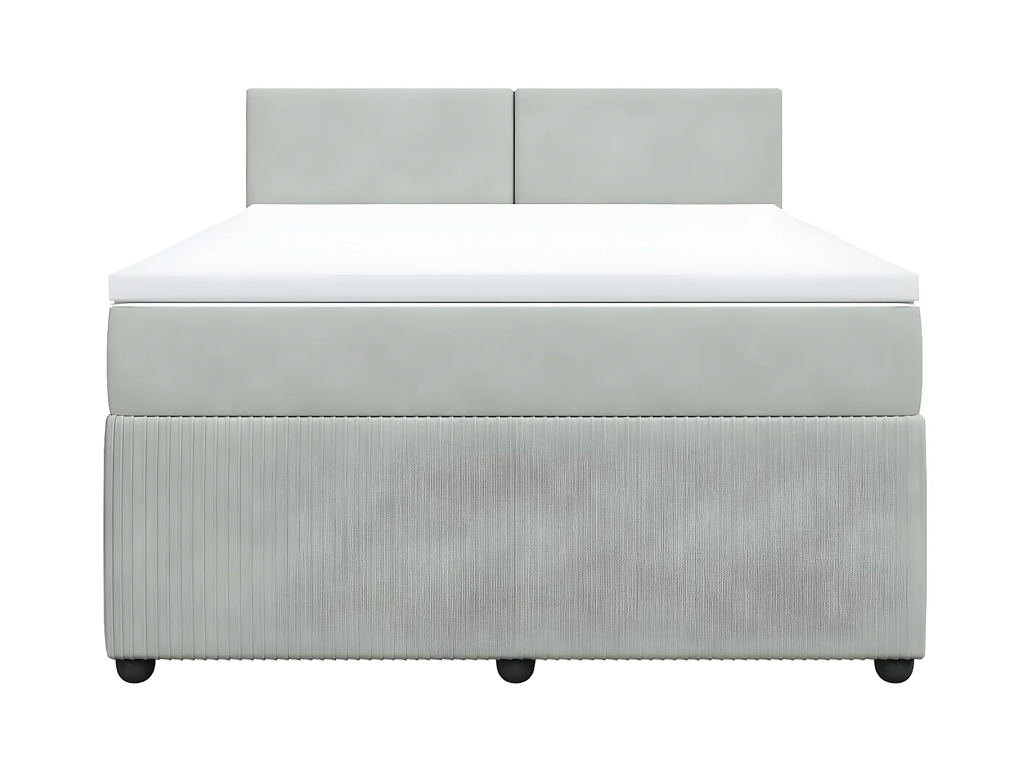 Sommier à lattes de lit et matelas Gris clair 160x200cm Velours
