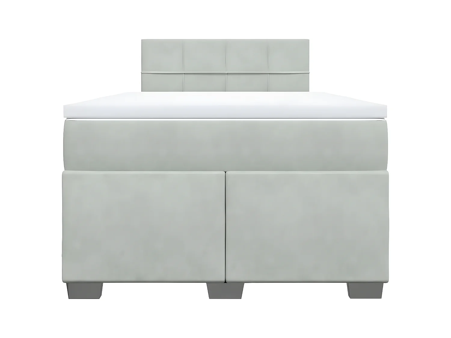 Cama box spring con colchón terciopelo gris claro 120x190 cm