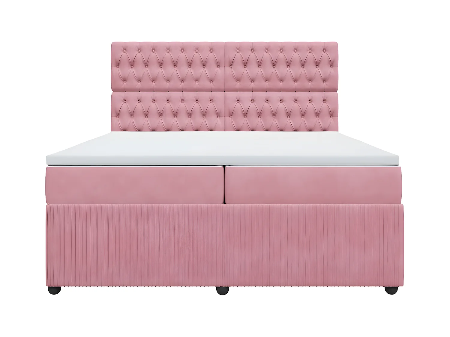 Sommier à lattes de lit avec matelas Rose 200x200 cm Velours