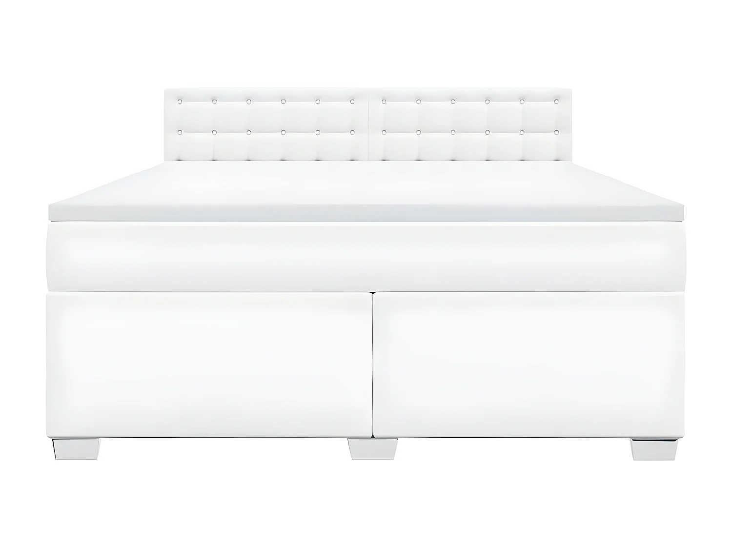 Sommier à lattes de lit avec matelas Blanc 180x200cm Similicuir