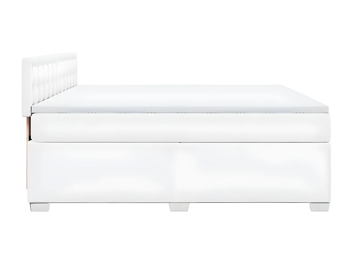 Sommier à lattes de lit avec matelas Blanc 180x200cm Similicuir