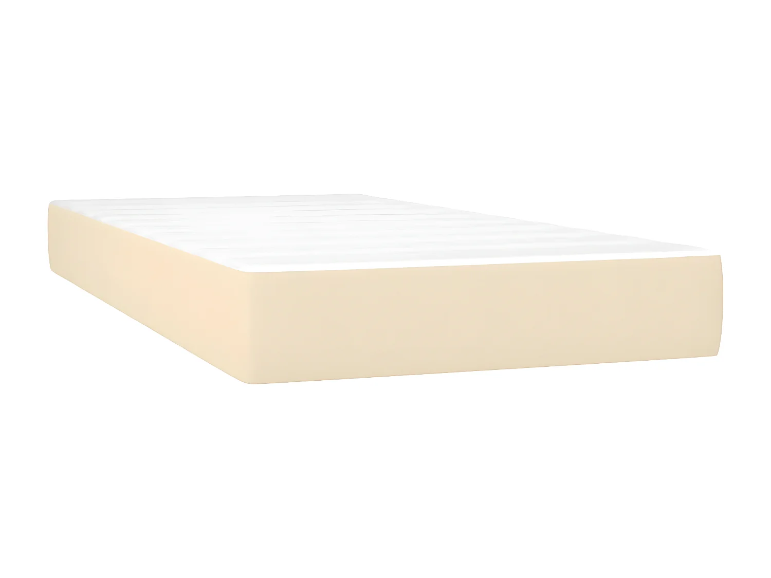 Cama boxspring com colchão 120x190 cm tecido cor creme
