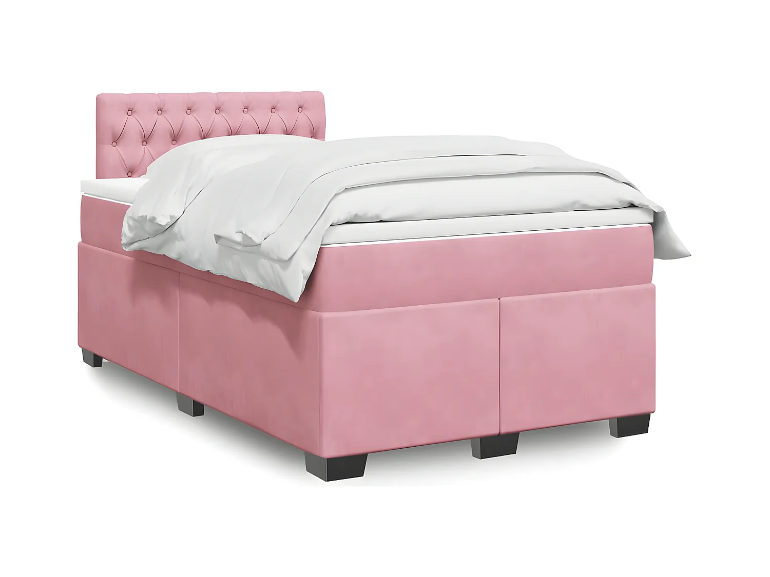 Sommier à lattes de lit avec matelas Rose 120x200 cm Velours