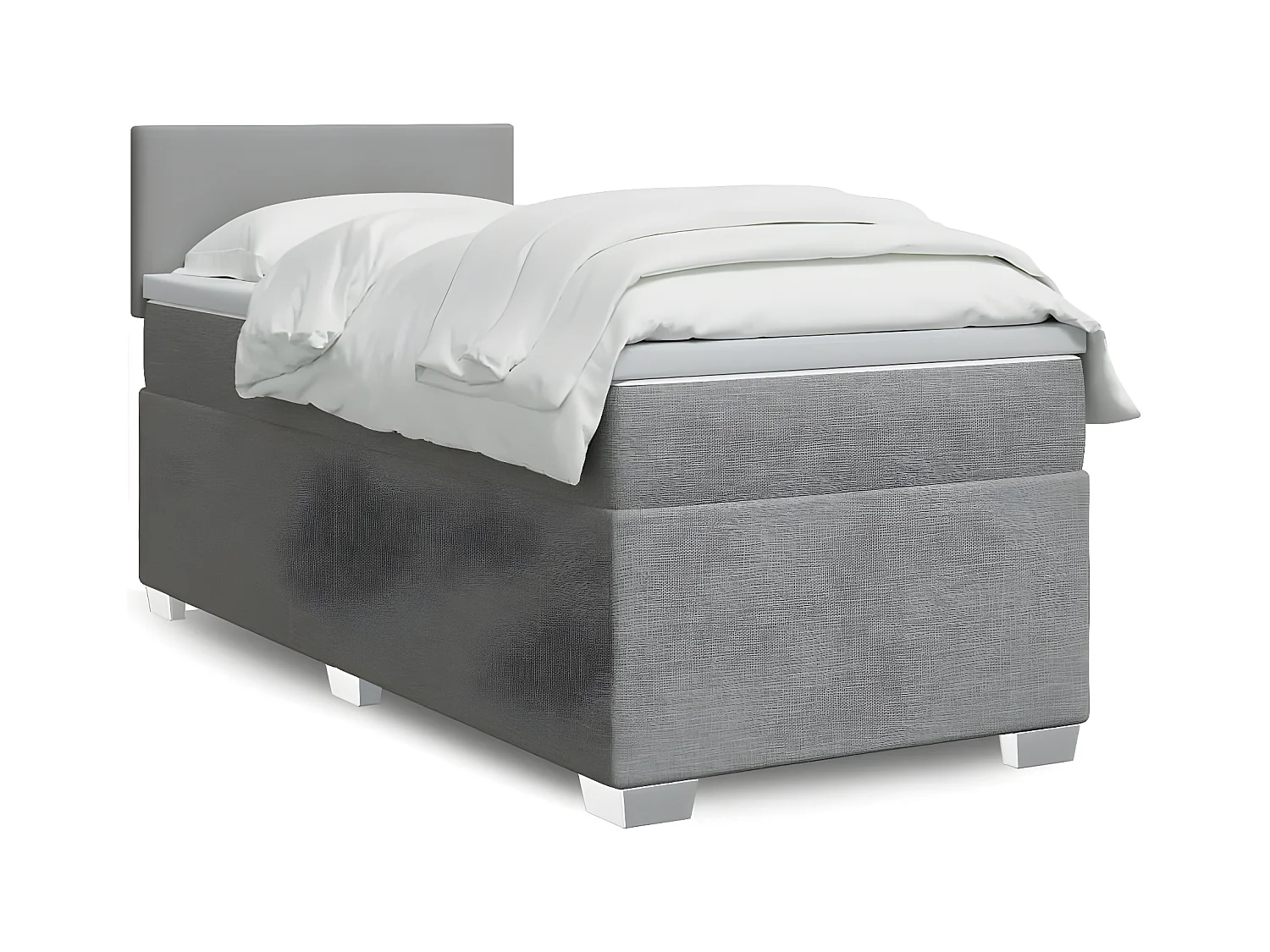Sommier à lattes de lit avec matelas gris clair 80x200 cm tissu