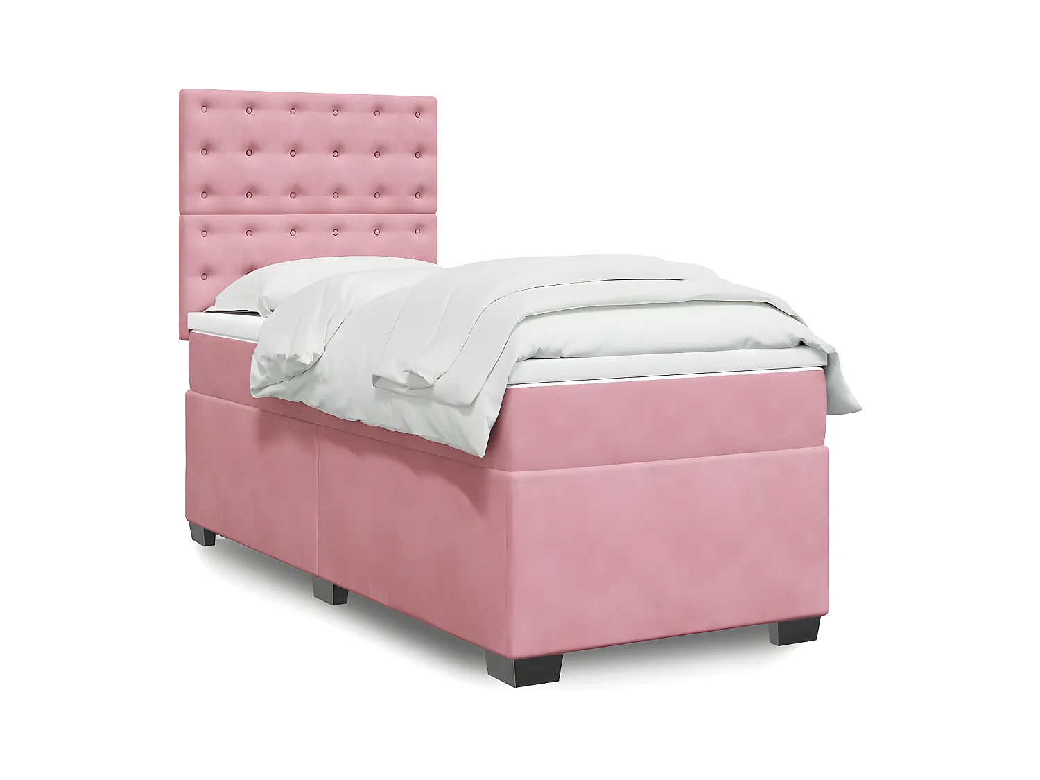 Sommier à lattes de lit avec matelas Rose 90x190 cm Velours