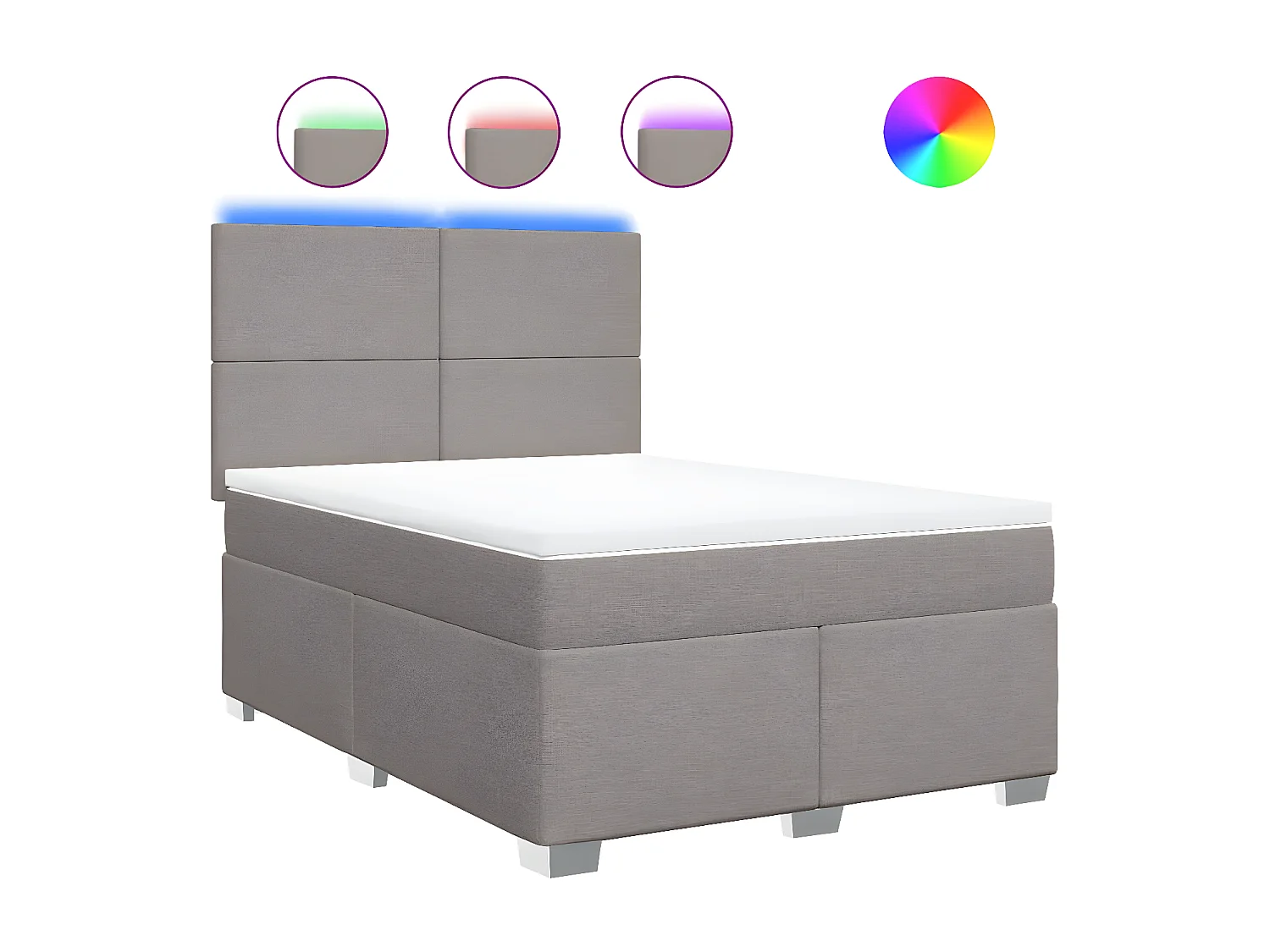 Cama com molas/colchão 140x200 cm tecido castanho-acinzentado