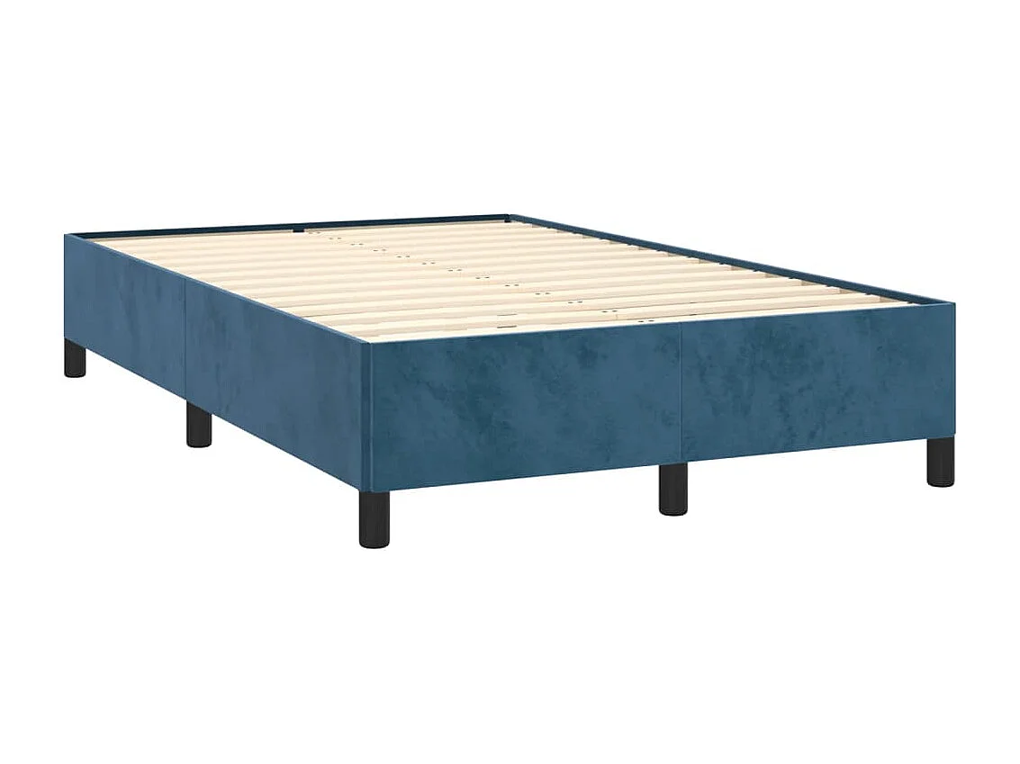 Cama boxspring com colchão 120x190 cm veludo azul-escuro