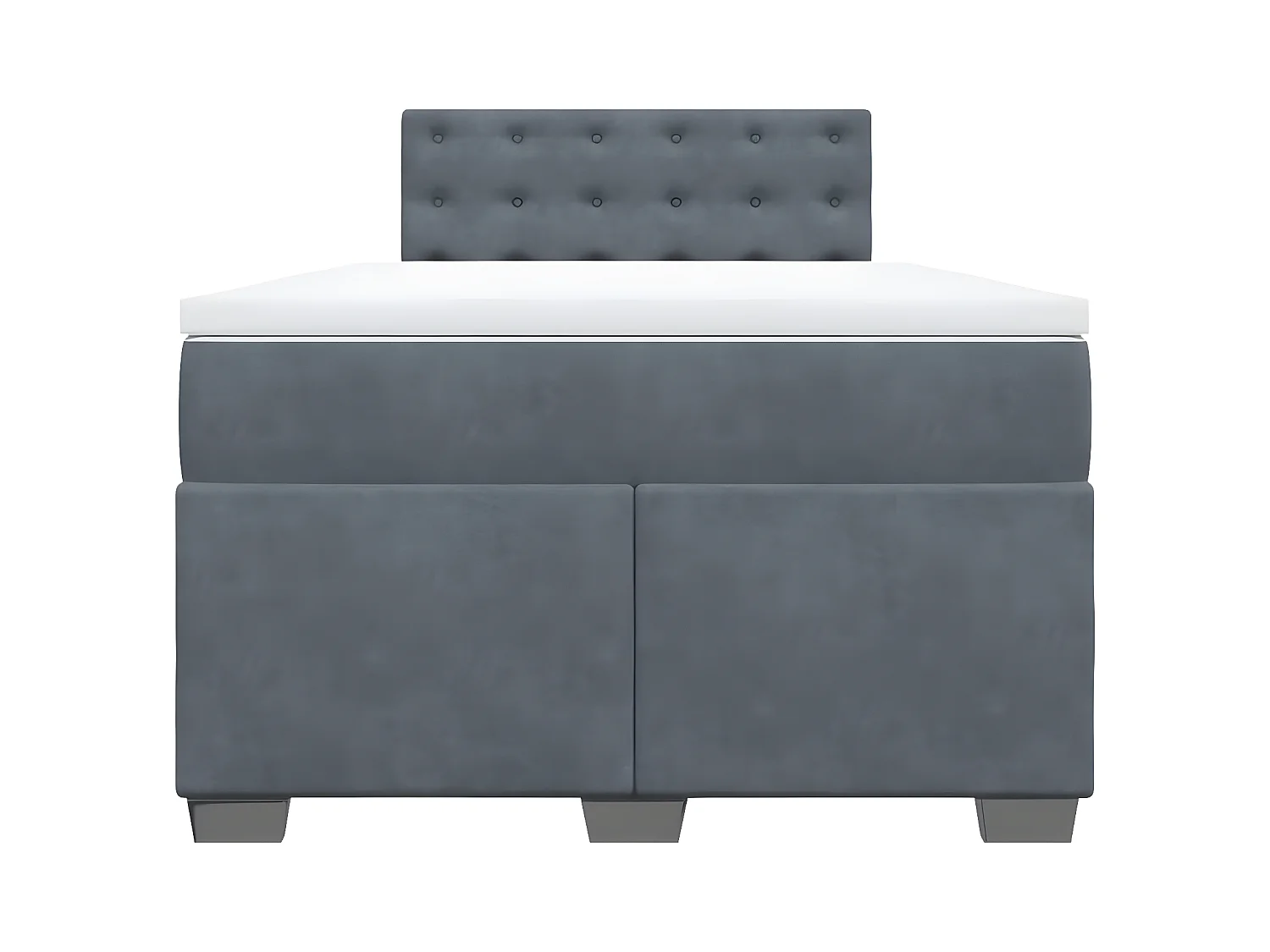 Cama box spring con colchón terciopelo gris oscuro 120x190 cm