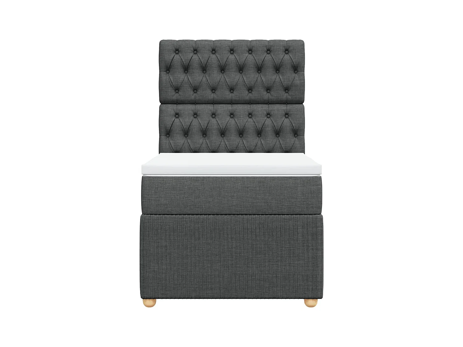 Sommier à lattes de lit et matelas Gris foncé 90x190 cm Tissu