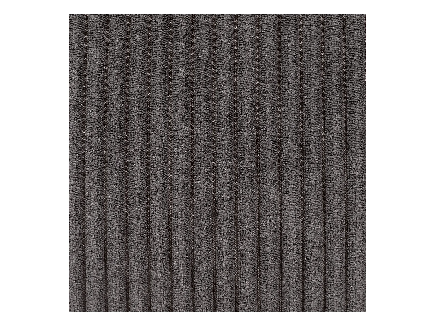 Pouf fauteuil avec repose-pied rond velours côtelé gris anthracite - MORGAN