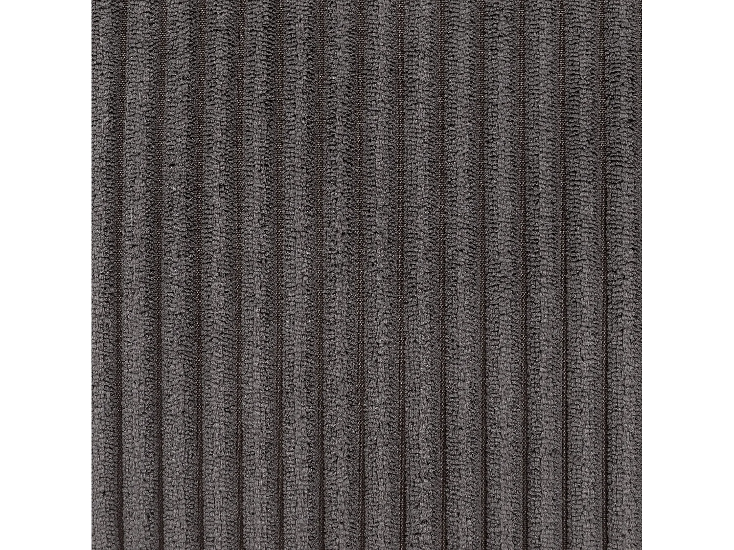 Pouf fauteuil avec repose-pied rond velours côtelé gris anthracite, salon ou chambre - NATALIA