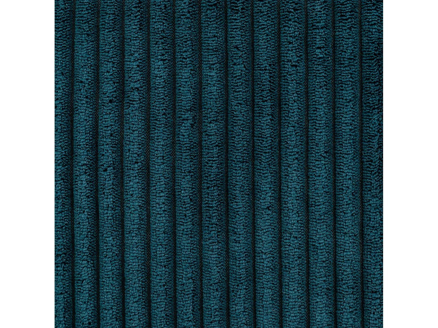 Pouf fauteuil avec repose-pied rond velours côtelé bleu canard - MORGAN