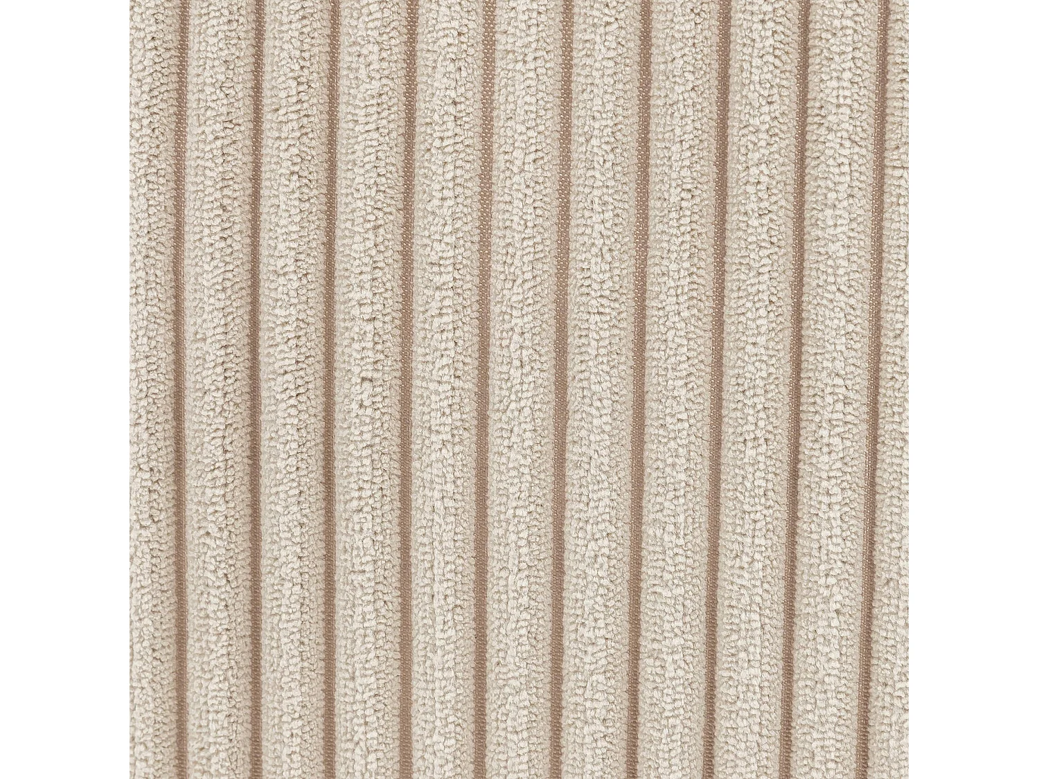 Pouf fauteuil avec repose-pied rond velours côtelé beige galet - MORGAN