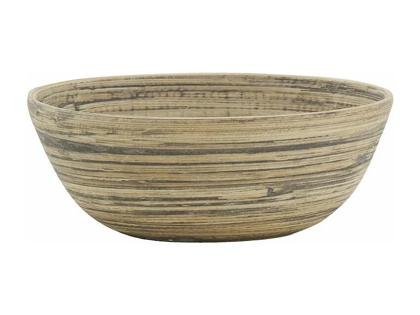 Corbeille ronde en bambou naturel et noir Lot de 4