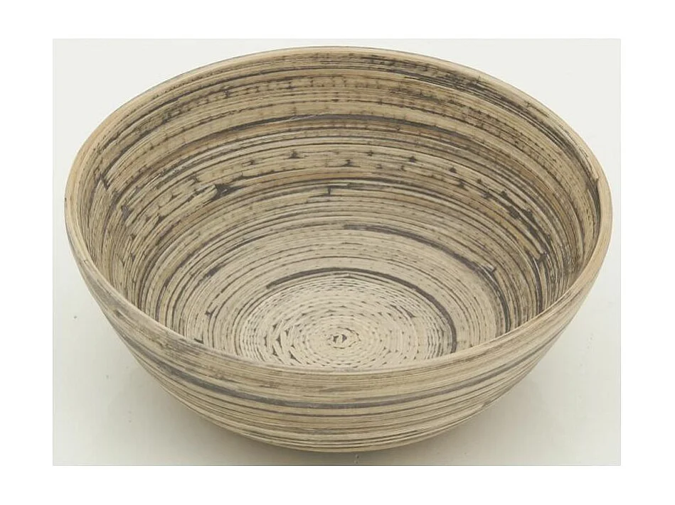 Corbeille ronde en bambou naturel et noir Lot de 4