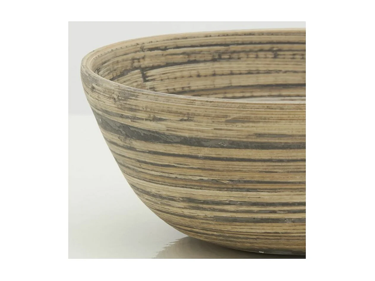 Corbeille ronde en bambou naturel et noir Lot de 4