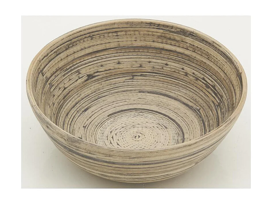 Corbeille ronde en bambou naturel et noir Lot de 2