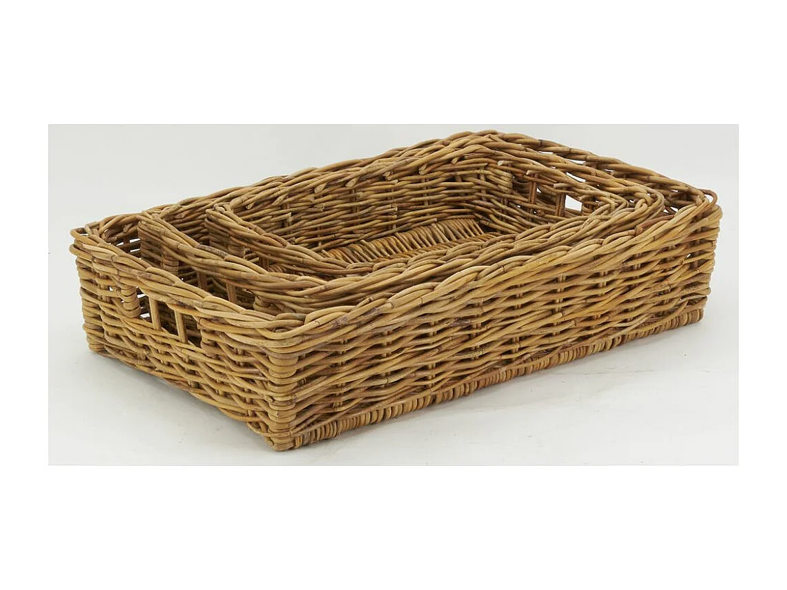 Manne en poelet marron 60 x 40 x 14 cm