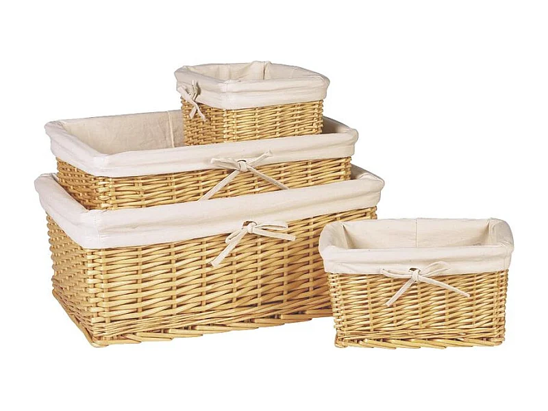 Corbeilles de rangement en osier miel
