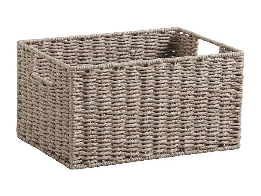 Corbeilles de rangement en papier cordé taupe