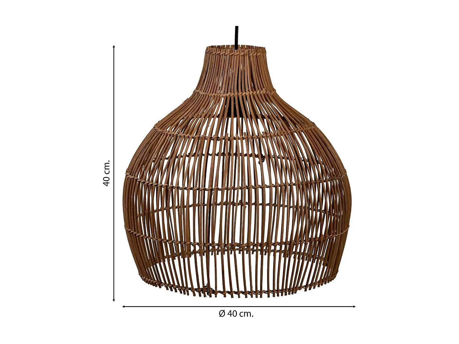Plafoniera in rattan marrone 40x40x40h cm